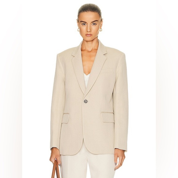 Nili Lotan Womens Francoise Oversized Jacket in the color Sand size 6 - Picture 1 of 11